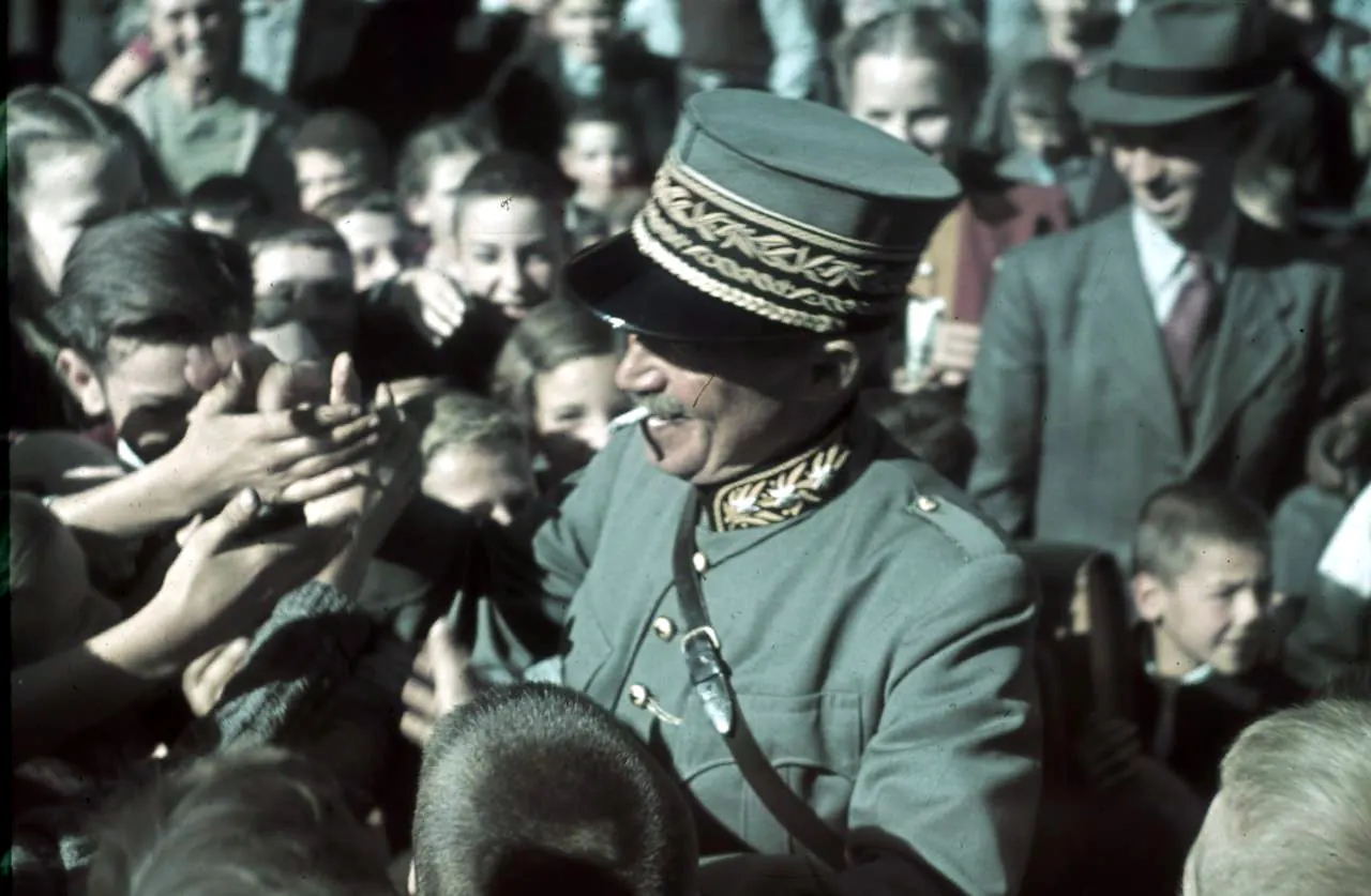 General Henri Guisan inspecting troops in Liestal, Switzerland
