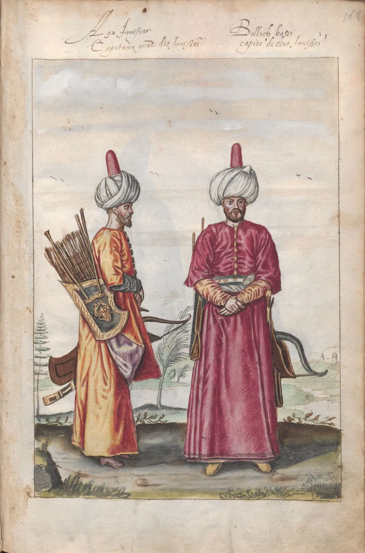 The Agha of the Janissaries and a unit of the Janissary corps in ceremonial dress