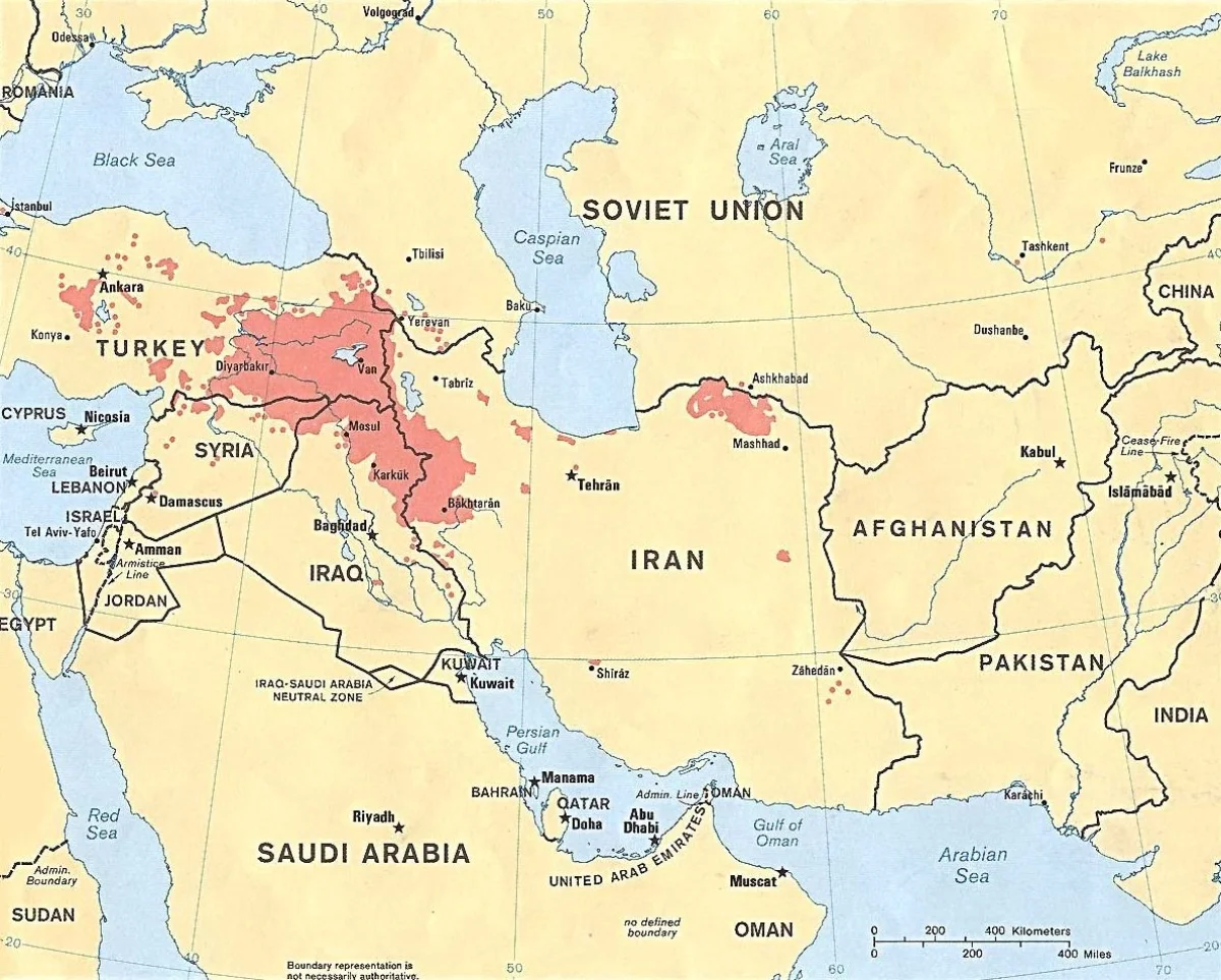 Kurdish-inhabited areas across the Middle East