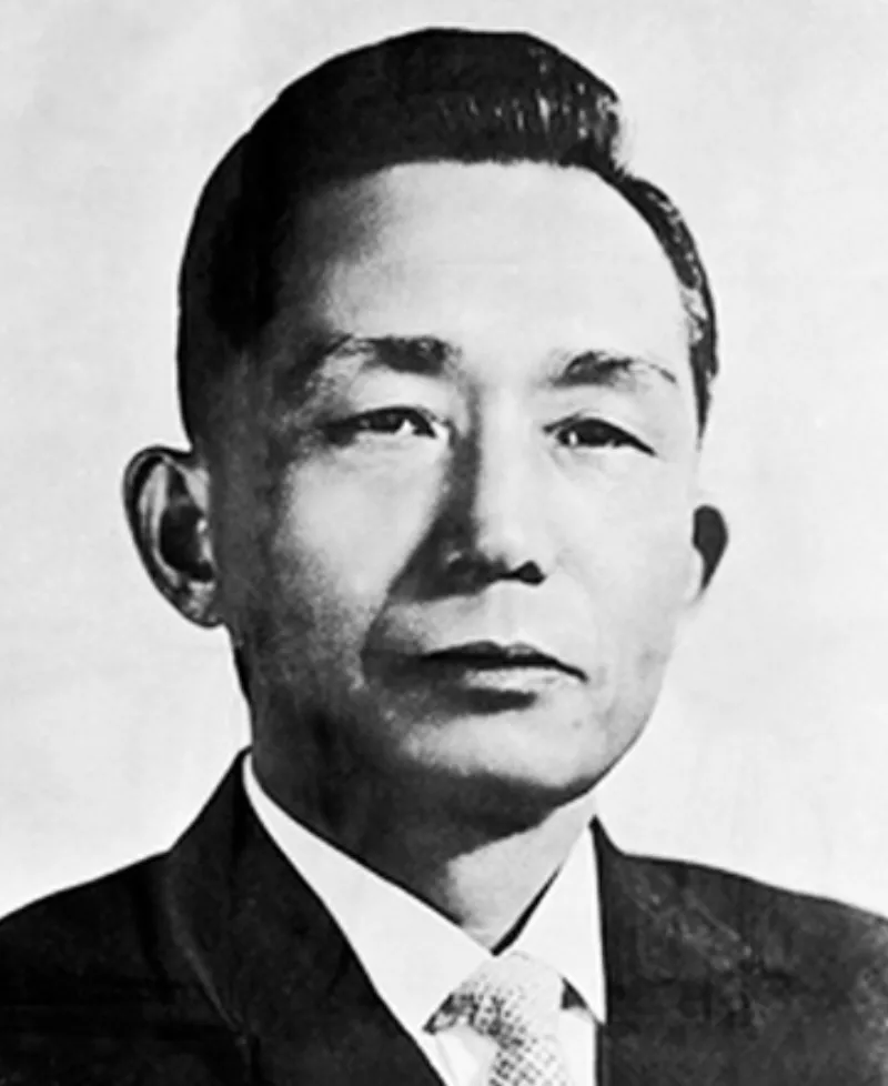 Park Chung-hee in a black-and-white portrait, circa 1963