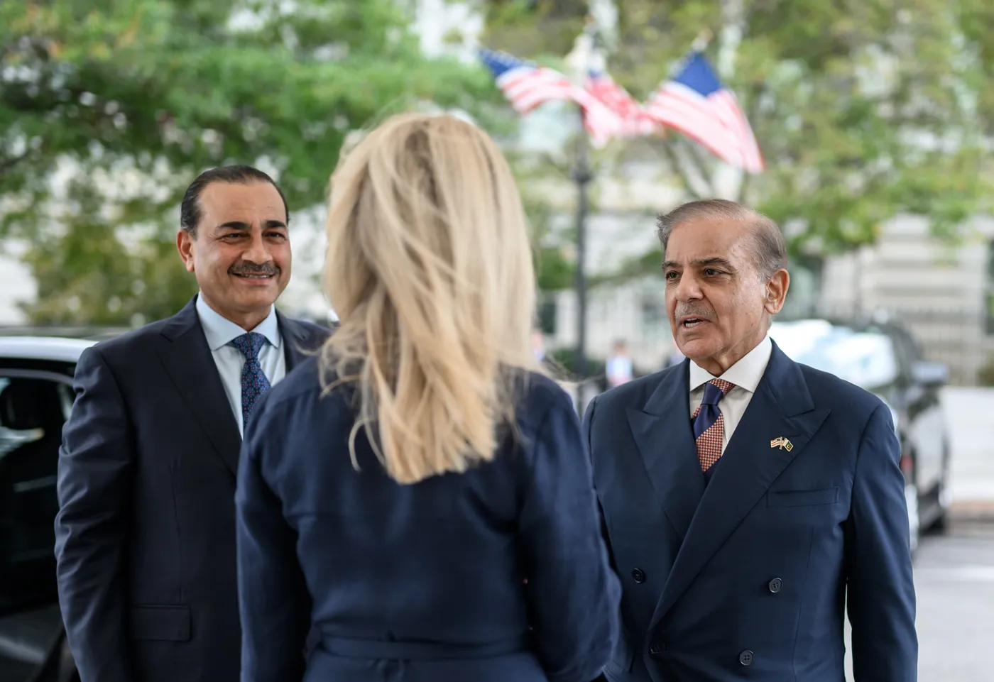 Shehbaz Sharif and Asim Munir outside the White House