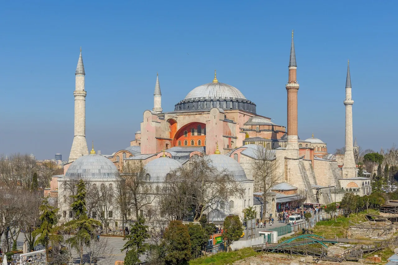 Hagia Sophia in Istanbul, with its great dome and four minarets